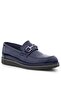 Genuine Leather Navy Blue Patent Leather Buckle Loafer Children's Classic Shoes - 2