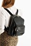 Washable Soft Leather Black Backpack
