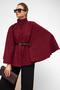 Belted Thick Poncho Bordo 3154 - 4