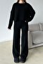 Crew Neck Hair Knitwear Suit Black 9369-Tk - 6