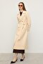 Limited Edition Coat with Knit Stitch Detail and Self-Made Pattern Cream 3134 - 4