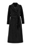 Jacket Collar Double Breasted Medium Coat Black 3094
