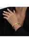 Irregular Wave Cuff Bracelet Gold Color Tone - 4