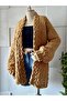 Chain detailed knitted chunky cardigan, plush cardigan - 4