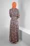 FLOWER PATTERNED PILY DRESS 43649 - 3
