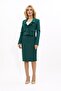 Shirt Collar Short Jacket & Plain Tight Skirt - Emerald - 1055540 - 5