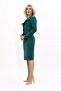 Shirt Collar Short Jacket & Plain Tight Skirt - Emerald - 1055540 - 2