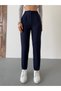 Women's High Waist Elastic Carrot Cut Collet Fabric Pants - 2