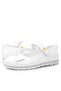 White Patent Leather Bow Daisy Detailed Velcro Girls' Ballerinas - 8