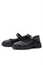 Black Patent Leather Velcro Thick Sole Metal Detailed Girls' School Shoes - 6