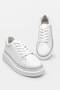 Daily Women's White Sports Shoes Lace-Up Lightweight Thick High Sole Walking Sneaker 2135 - 6
