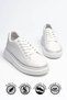 Daily Women's White Sports Shoes Lace-Up Lightweight Thick High Sole Walking Sneaker 2135 - 5