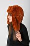 Tile Plush Furry Girl's Beret Hat with Earflaps and Snap Fasteners - 8