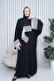 Hijab Abaya Dubai Silk White Lace Detail Ferace with Shawl Standard Size 38-44 - 5