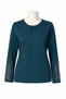Women's Lycra Mid-Age and Older Women's All-Season Green Mother's Combed Cotton Blouse New Season Sleeve Embroidered - 5