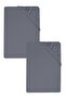 Meslina Home Combed Cotton Fitted Sheet 100% Cotton 2 Pieces 120X200 Gray