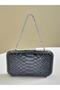 Black Color Anaconda Patterned Matte Stylish and Luxurious Women's Evening Dress Bag Wedding Engagement - 3