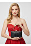 Black Color Anaconda Patterned Matte Stylish and Luxurious Women's Evening Dress Bag