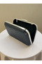 Black Color Anaconda Patterned Matte Stylish and Luxurious Women's Evening Dress Bag Wedding Engagement - 6