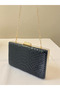 Black Color Anaconda Patterned Matte Stylish and Luxurious Women's Evening Dress Bag - 6