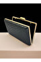 Black Color Anaconda Patterned Matte Stylish and Luxurious Women's Evening Dress Bag - 4