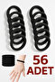 56 Pieces Black Women's Children's Towel Elastic Buckle Medium Size Flexible Durable - 3