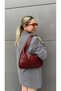 Roman Knitted Textured Faux Leather Large Volume Casual Women's Shoulder Bag (Width 40 cm Length 23 Strap Circumference 46 cm) - 3