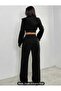 Black Women's Baggy Plus Size Sportswear Loose Fit Stretchy Comfortable Fabric Sweatpants - 3