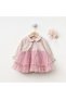 Baby Girl Religious Ceremony Dress with Lace and Bandana - 2