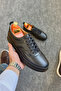 Black Light Comfortable Leather Men's Shoes- Sneakers - 3
