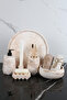 6 Pieces Concrete Bathroom Set Solid Liquid Soap Dispenser Toothbrush Holder Towel Holder Incense Burner Presentation Tray - 8