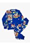Boy's 2 Thread Full Cotton Fabric Paw Patrol Character Blue Long Sleeve Tracksuit Pajamas Set - 5