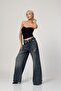 Whatsup High Waist Cross Button Wide Leg Pants - 6