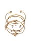 Trendy 4-Piece Minimalist Bracelet Set Gold Plated Alloy & Crystal