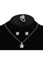 Sparkling Jewelry Set with Stud Earrings, Ring, and Pendant Necklace - 4