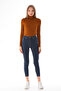 Women's Viscose Full Turtleneck Bodysuit with Snap Fasteners - Brown - 2