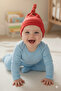 Newborn Baby Girl Boy 100% Cotton Combed Extra Soft Lightweight Anti-Sweat Beanie Red