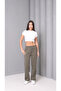 Women's High Waist Front Chimera Detailed Comfortable Cut Trousers - 5