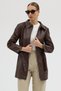 Women's Black Long Leather Jacket - 3