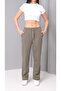 Women's High Waist Front Chimera Detailed Comfortable Cut Trousers - 4