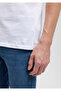 Stitching Detail V-Neck White T-Shirt Fitted / Fitted Cut 062773 -20843 - 5