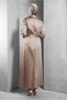 Satin Dress with Stone Strip Detail 42417 - 3