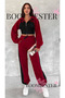 Women's Three-Thread 100% Cotton Oversize Tracksuit Set - Relaxed Fit with Ribbed Corset and Stripe Detail - 4