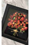 إطار ذاكرة زجاجي أسود مقاس 20 × 20 × 3 مع حصيرة وإطار على شكل زهرة - 3