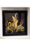 إطار ذاكرة زجاجي أسود مقاس 20 × 20 × 3 مع حصيرة وإطار على شكل زهرة - 2