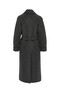 Oversize Coat with Brooch and Large Pockets Dark Gray - 7