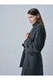 Oversize Coat with Brooch and Large Pockets Dark Gray - 4