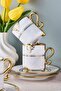 طقم فناجين قهوة عثماني من البورسلان، يتسع لـ6 أشخاص - 2