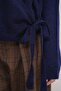 6959 Women's Bow Knitwear Cardigan Navy Blue - 5