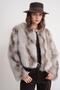 4749 Women's Lined Crew Neck Premium Fur Coat Sand Beige - 3